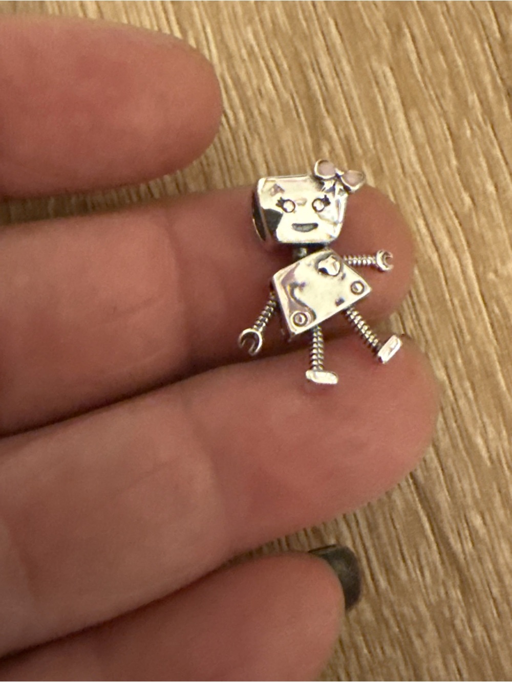 Silver Robot Charm Pendant